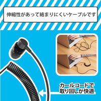 モノラルイヤホン/カナル型/マイク付/Fast Music/φ9.2mmドライバ/カールケーブル/ブラック EHP-CCS100CMMBK（直送品）