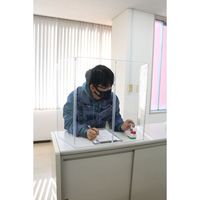 アスカ 折りたたみ透明パーテーション 小 VGP60 1個 幅575×奥行285×高さ605mm 折りたたみ 三面デスクパネル コンパクト