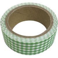 KAWAGUCHI ヌノデコテープ 1.5cm×1.2m みどりチェック 11-845 1セット(3個)（直送品）