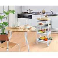 不動技研 ウッドテーブルワゴン WTW-4HS 引き出しバスケット付 ホワイト F2492 1セット(5個)