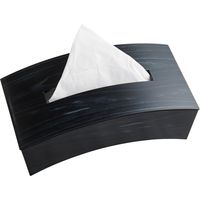 伊勢藤 ティッシュケース Bow ウッディブラック I-592 1セット(4個)（直送品）