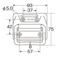 エスコ 93x75mm トランク取手(ステンレス製) EA951K-93 1セット(10個)（直送品）