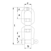 エスコ 0.25ton Eye & Jaw スイベル(ステンレス製) EA638FC-51 1セット(10個)（直送品）