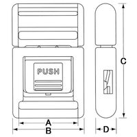 エスコ 38mm バックル(フロントリリース/プラスチック製) EA628RB-38 1セット(30個)（直送品）