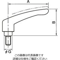 エスコ M6x50mm 雄ねじクランプレバー(オレンジ) EA948CB-117 1セット(10個)（直送品）