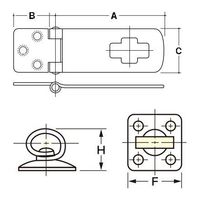 エスコ 70mm ストップ掛金(ステンレス製) EA951BG-152 1セット(10個)（直送品）