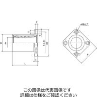 日本ベアリング スライドブッシュ SMK形(シングル・角フランジ形) SMSK13UU 1個（直送品）