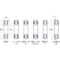 日本精工 単列深溝玉軸受 6000DDNR 1セット(7個)（直送品）