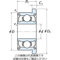 日本精工 フランジ付き小径玉軸受(単列深溝玉軸受) F696ZZ 1セット(15個)（直送品）