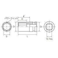 エスコ 1/2”DRx26mmセミディープインパクトソケット(ピン・リング付 EA164KE-226 1セット(3個)（直送品）