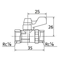 エスコ Rc1/8”xR 1/8” ミニボールバルブ(メッキ付) EA425AG-51 1セット(10個)（直送品）