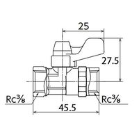 エスコ Rc3/8”xR 3/8” ミニボールバルブ(メッキ付) EA425AG-53 1セット(10個)（直送品）