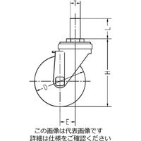 エスコ 40mm/22mm キャスター(自在金具・パイプ用) EA986PT-833 1セット(15個)（直送品）