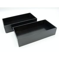 パックスタイル 黒漆 貼箱180ー100 二段 40セット(10×4) 654710 1ケース(40枚入(10枚×4袋))（直送品）