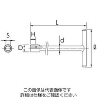 エスコ 10x130mm T型BOXレンチ EA618GH-10 1セット(4丁)（直送品）
