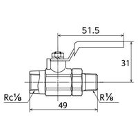 エスコ Rc1/8”x R1/8” ミニボールバルブ EA425AG-91 1セット(10個)（直送品）