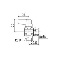 エスコ Rc1/4” ミニボールバルブ(アングル型) EA425AH-41 1セット(5個)（直送品）