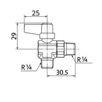 エスコ R 1/4” ミニボールバルブ(アングル型) EA425AH-62 1セット(5個)（直送品）