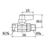 エスコ Rc3/8”xR 3/8” ミニボールバルブ EA425AJ-36 1セット(5個)（直送品）
