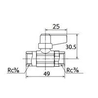 エスコ Rc3/8” ミニボールバルブ EA425AJ-24 1セット(5個)（直送品）