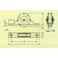 エスコ 33mm/30kg 戸車(平型・ナイロン製) EA986RY-16 1セット(10個)（直送品）