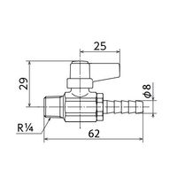 エスコ R 1/4”x 8.0mm ミニボールバルブ(ホースニップル付) EA425AJ-55 1セット(5個)（直送品）