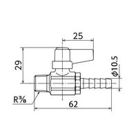 エスコ R 3/8”x 10.5mm ミニボールバルブ(ホースニップル付) EA425AJ-58 1セット(5個)（直送品）