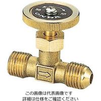 エスコ R 1/4”x 8mm ニードルバルブ(黄銅ハンドル) EA426CB-11 1セット(10個)（直送品）