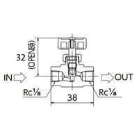 エスコ Rc1/8” ニードルバルブ(黄銅ハンドル) EA426CC-11 1セット(10個)（直送品）