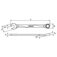 エスコ 11mm 片目片口スパナ EA614AB-11 1セット(10本)（直送品）