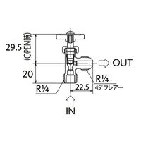エスコ R 1/4” ニードルバルブ(黄銅ハンドル) EA426CE-11 1セット(10個)（直送品）