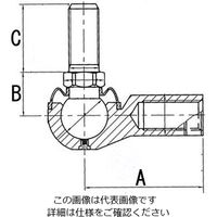 エスコ M12xP1.75 ボールジョイント(左ねじ) EA966DR-12BA 1セット(4個)（直送品）