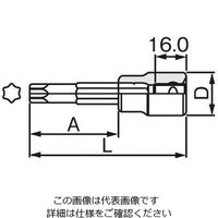 エスコ 1/2”DR/T50 [Torx]ビットソケット(イジリ止付) EA618KW-350 1セット(4個)（直送品）