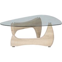 不二貿易 ルーク ガラスセンターテーブル 幅1000×奥行750×高さ405mm ホワイトオーク 96141 1台（直送品）