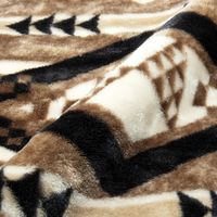 西川 <西川>衿付き2枚合わせ毛布 ベージュ　140×200cm　(ネイティブ柄) a2379410 1個（直送品）