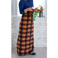 昭プラ 巻きスカート型ひざ掛け チェック柄×ピンク a2377820 1個（直送品）