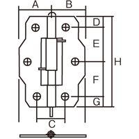 New Hikari (ニューヒカリ) バネ丁番 片開 65 塗 清水 2個（直送品）