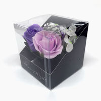 【お祝い・ギフト】Blossom of thoughts  ソープフラワープチ　パープル　1セット（3個入り） ティーサイド（直送品）