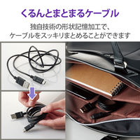 USBケーブル タイプC (A-C) 1m 認証品 抗菌 まとまる 記憶形状 ブラック MPA-MAC10NBK エレコム 1個