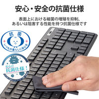 ワイヤレスキーボード マウスセット 無線 フルサイズ 薄型 抗菌 メンブレン ブラック TK-FDM110MKBK エレコム 1個（直送品）