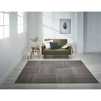 川島織物セルコン タイルカーペット ユニットラグ ケーブルニットII ブラウン UR1818_BR 1セット（6枚入）（直送品）