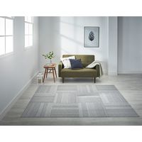 川島織物セルコン タイルカーペット ユニットラグ ケーブルニットII ライトグレー UR1815_LGR 1セット（6枚入）（直送品）