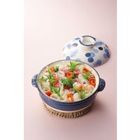 三陶 【萬古焼】水玉 7号深土鍋 18195 1個（直送品）