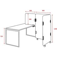 【軒先渡し】オリバー PD ロングデスク用パーテーション 簡易ブース 幅1400×奥行800×高さ1300mm モスグリーン 1台（直送品）