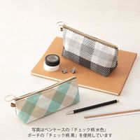 ポーチ マチ付 メッシュ チェック柄 水色 53334006 1個 デザインフィル（直送品）