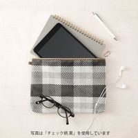 ポーチ A5 メッシュ チェック柄 水色 53342006 1個 デザインフィル（直送品）