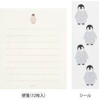 ミニレターセット シール付 ペンギン柄 86304006 1セット（3冊） デザインフィル（直送品）
