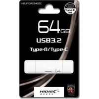 磁気研究所 USB3.2 Type-Cメモリ-Type-Aコネクタ搭載 キャップ式64GB HDUF134C64G3C 1個