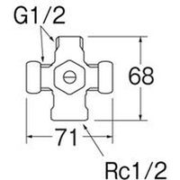 SANEI Ｄ式分岐バルブ 4973987129421 1個（直送品）