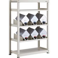 TRUSCO 一斗缶ラック スチールラック M3型中量棚 W1200×D571×H1800 5段 単体 缶受×6付 M3-6465-KU6（直送品）